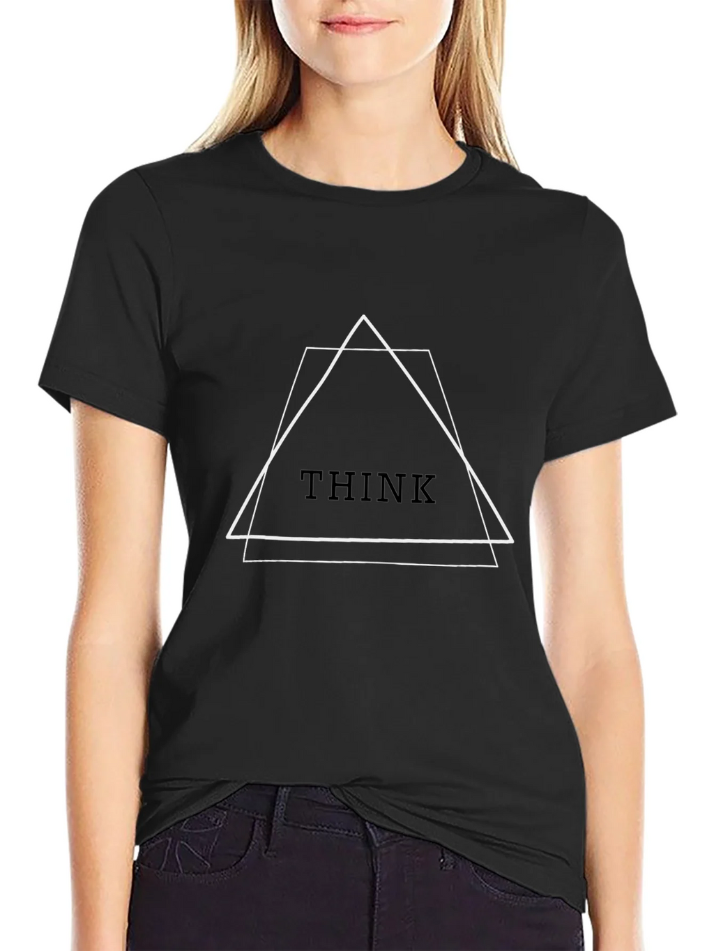 Geometric Think Tee - Modern Minimalist Design product image 5