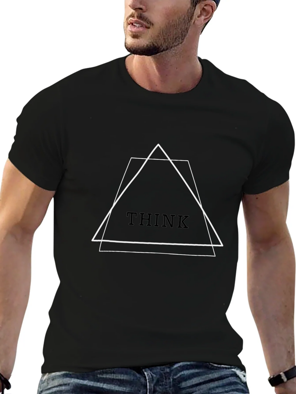 Geometric Think Tee - Modern Minimalist Design product image 9