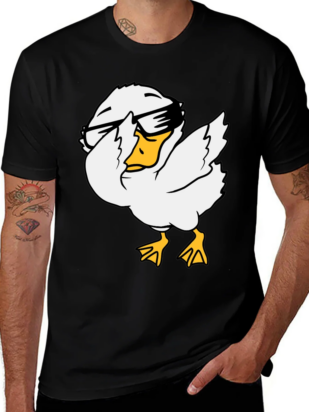 Cool Duck Graphic Tee - Black Cotton T-Shirt product image 1