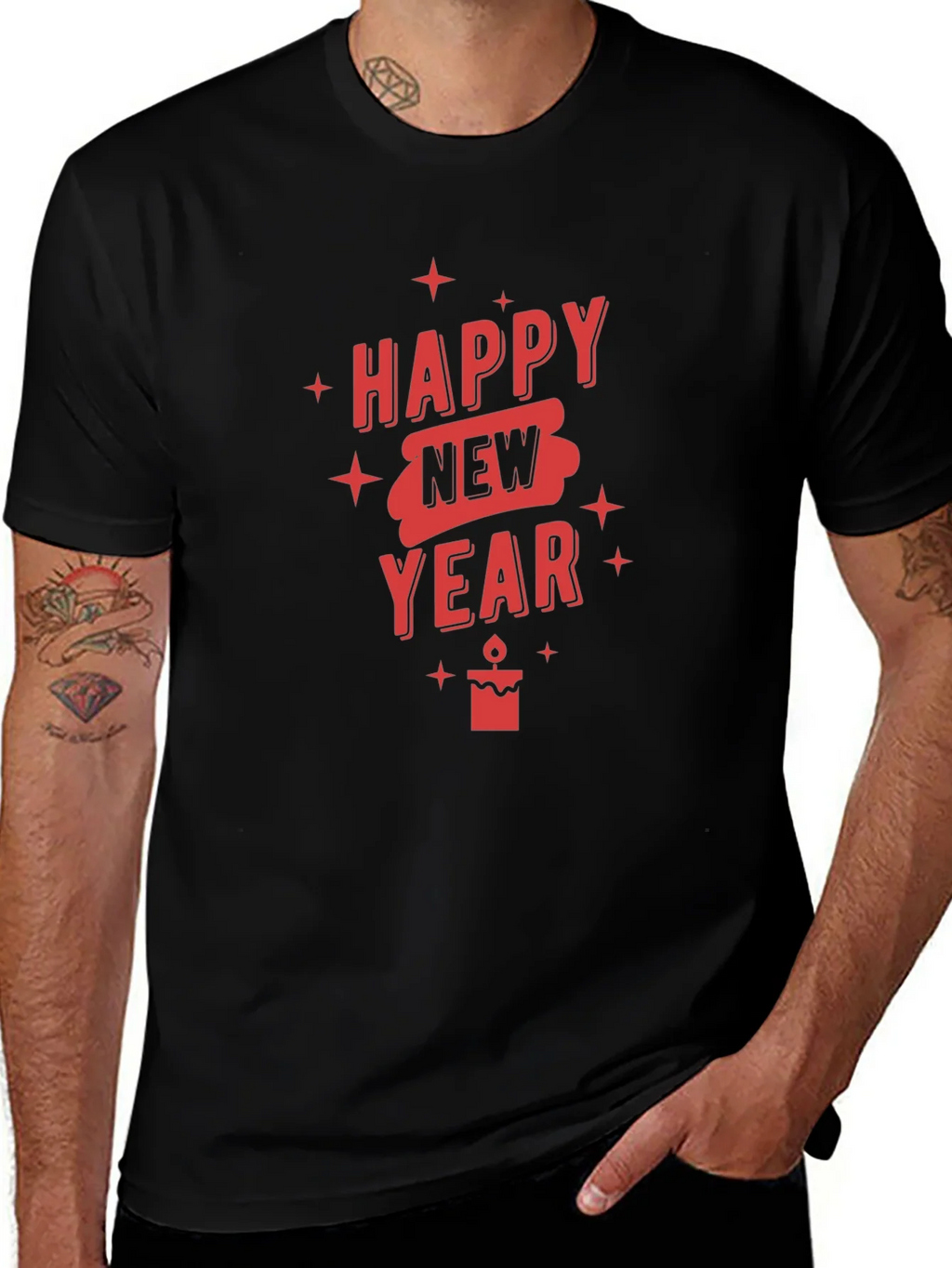 Happy New Year Graphic T-Shirt - Black product image 1