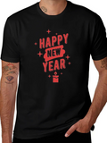 Happy New Year Graphic T-Shirt - Black product image 1