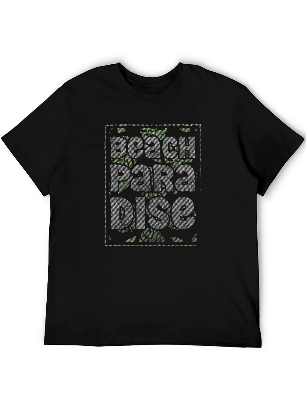 Beach Paradise Graphic Print Black T-Shirt product image 8