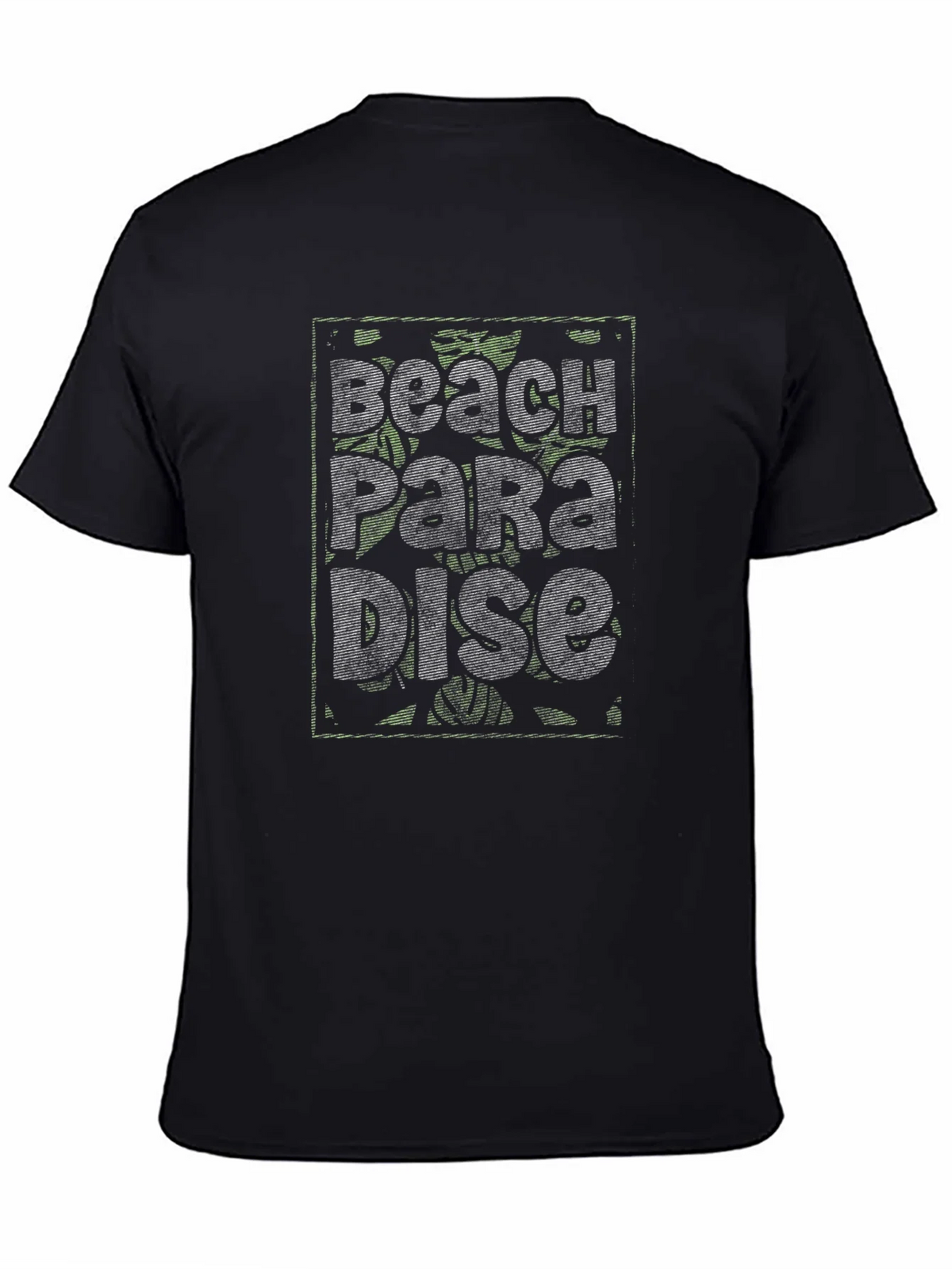 Beach Paradise Graphic Print Black T-Shirt product image 7