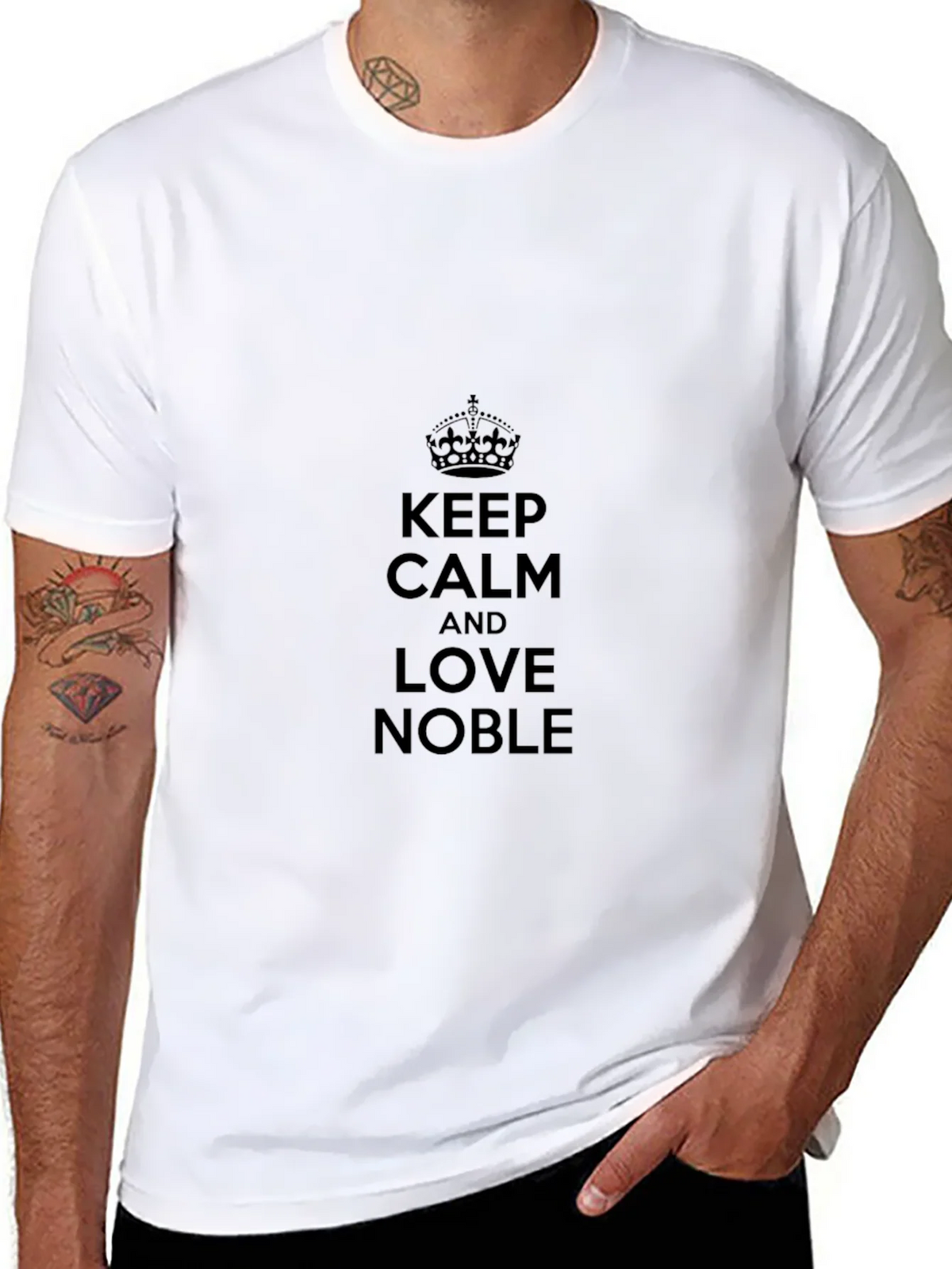 Keep Calm and Love Noble Black T-Shirt product image 10
