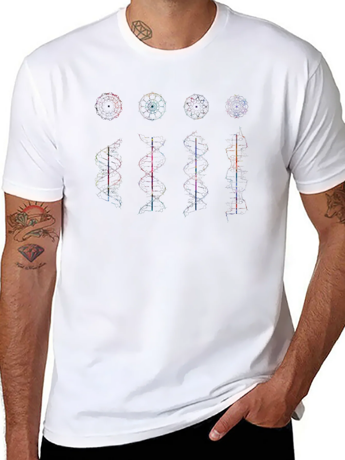 Geometric DNA Structure Graphic Print Tee product image 10