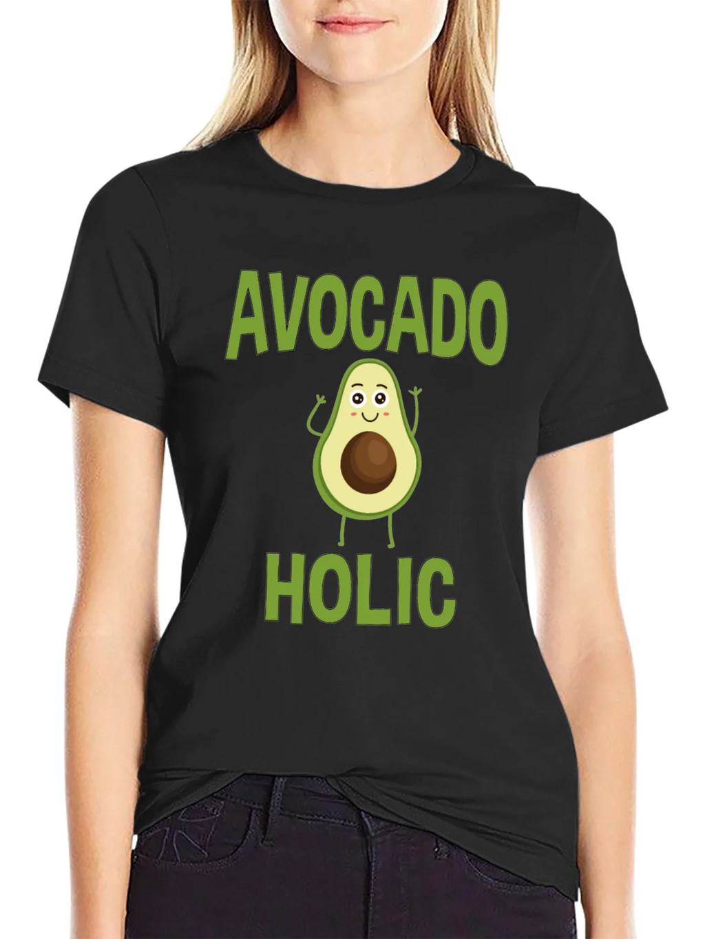Avocado-holic Graphic Tee - Black Cotton T-Shirt product image 5