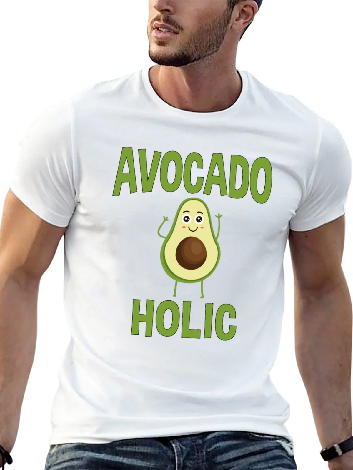 Avocado-holic Graphic Tee - Black Cotton T-Shirt product image 4