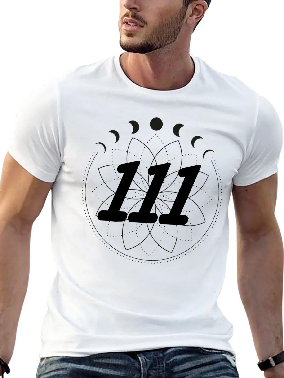 111 Numerology Graphic Black T-Shirt product image 4