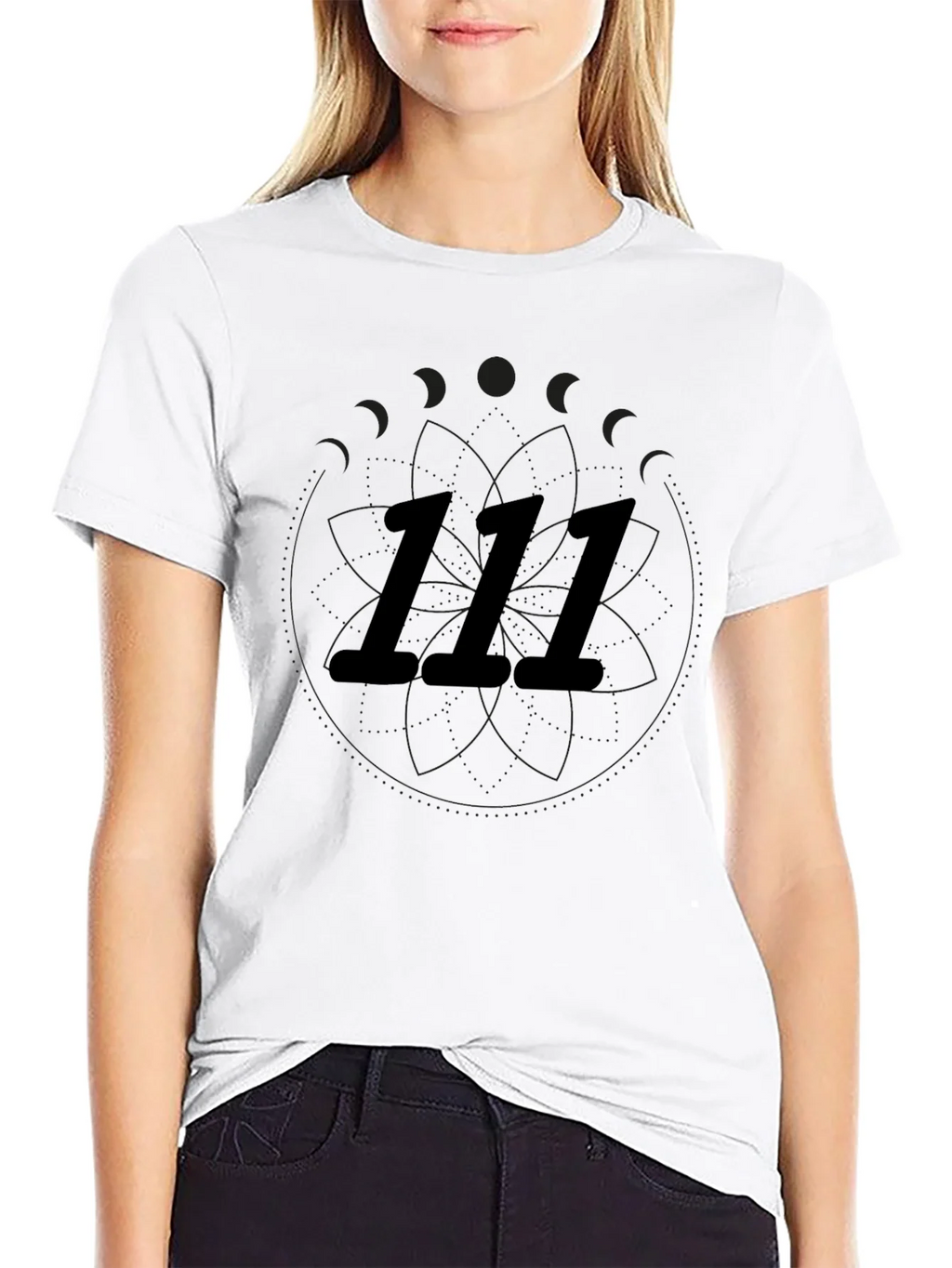 111 Numerology Graphic Black T-Shirt product image 11