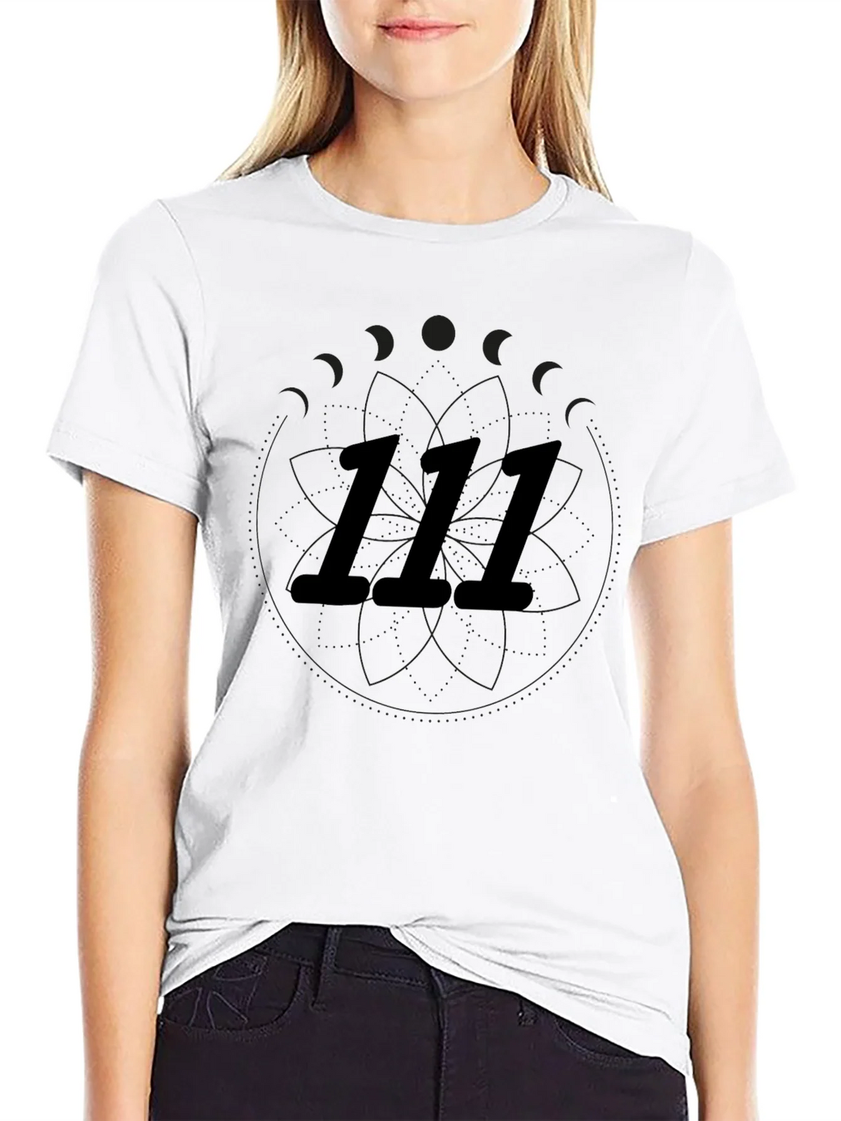 111 Numerology Graphic Black T-Shirt product image 11