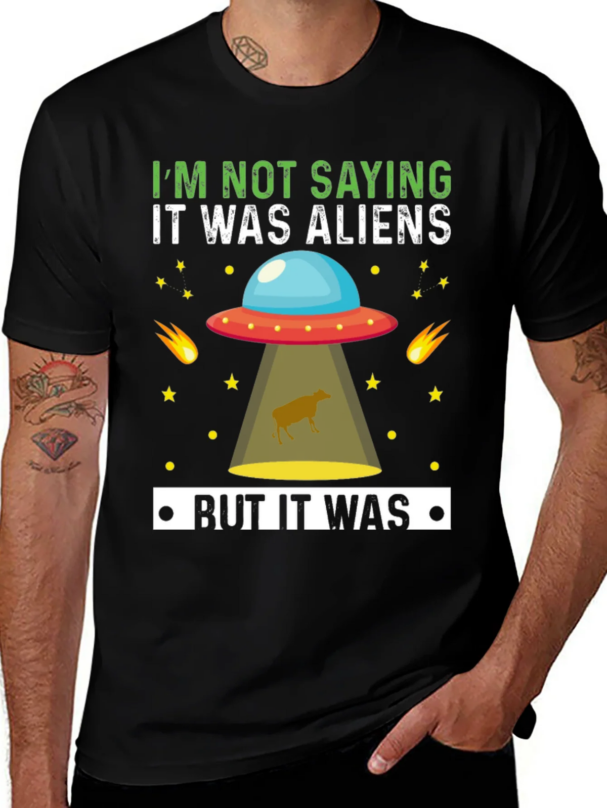 Funny Alien Abduction T-Shirt - But It Was Aliens product image 1