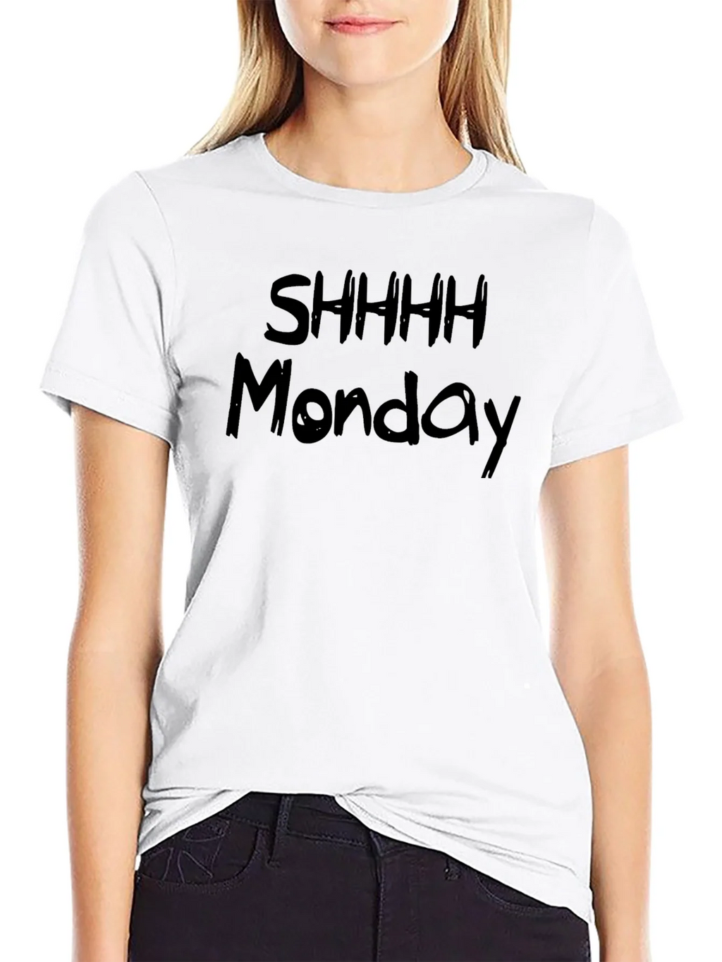 Shhhh Monday Graphic Black T-Shirt product image 11