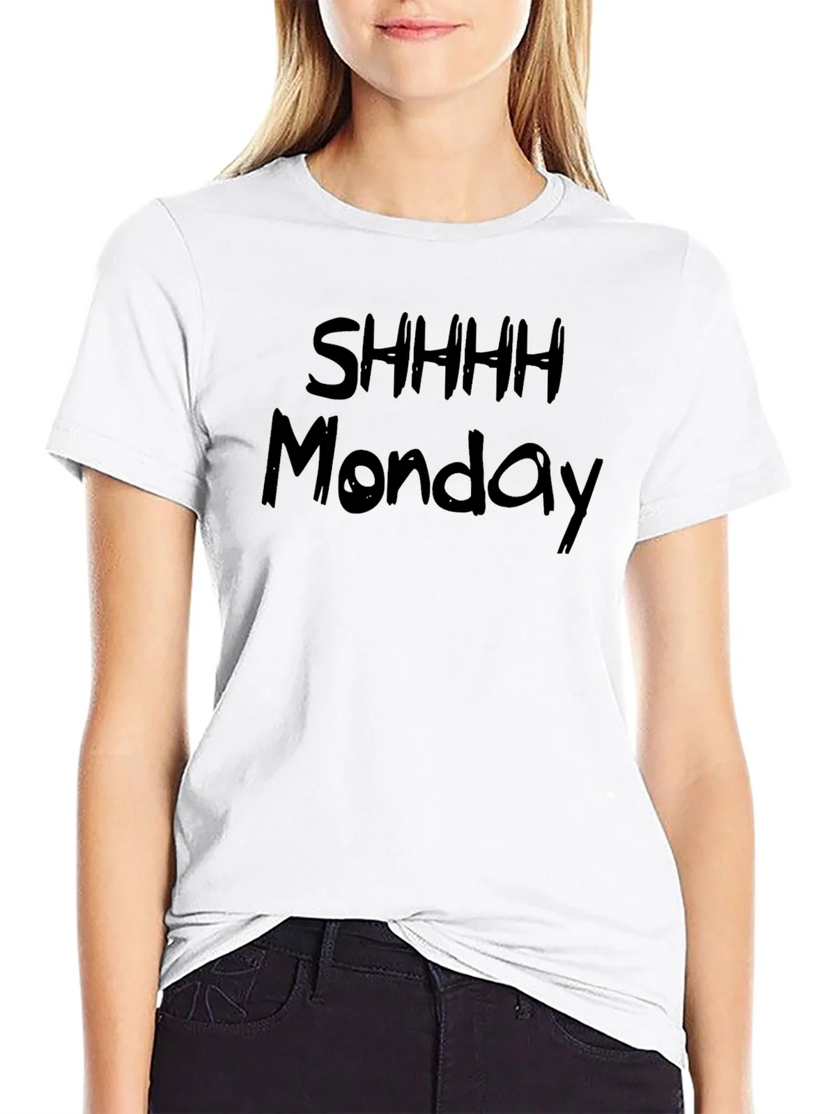 Shhhh Monday Graphic Black T-Shirt product image 11