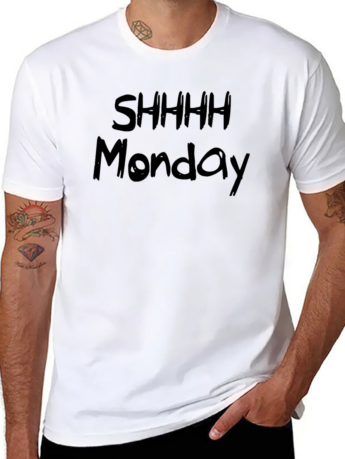 Shhhh Monday Graphic Black T-Shirt product image 10
