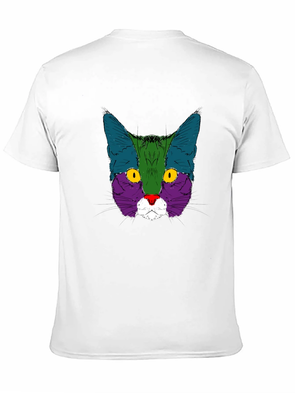 Colorful Cat Graphic Black T-Shirt product image 2