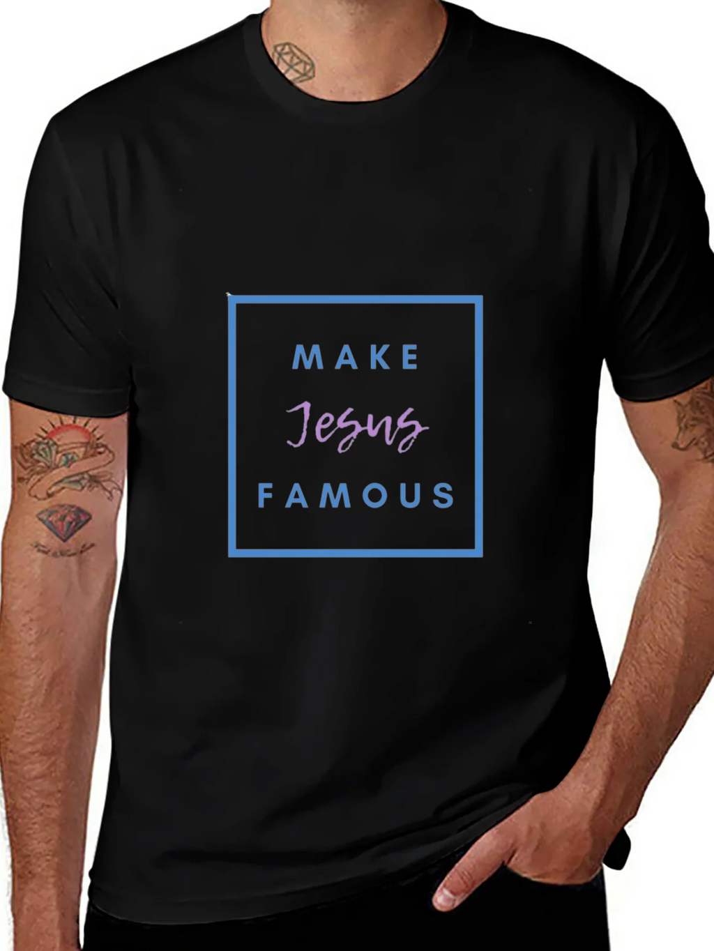 Make Jesus Famous Black T-Shirt product image 1