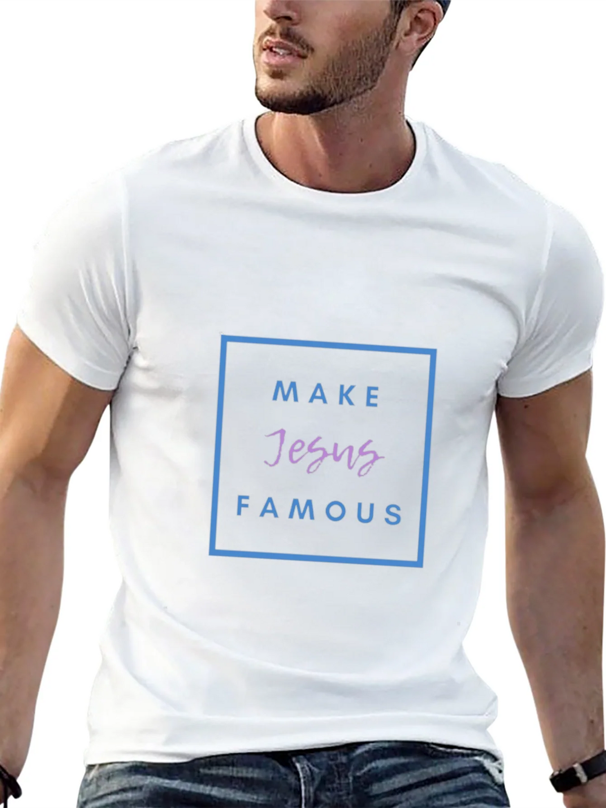 Make Jesus Famous Black T-Shirt product image 4
