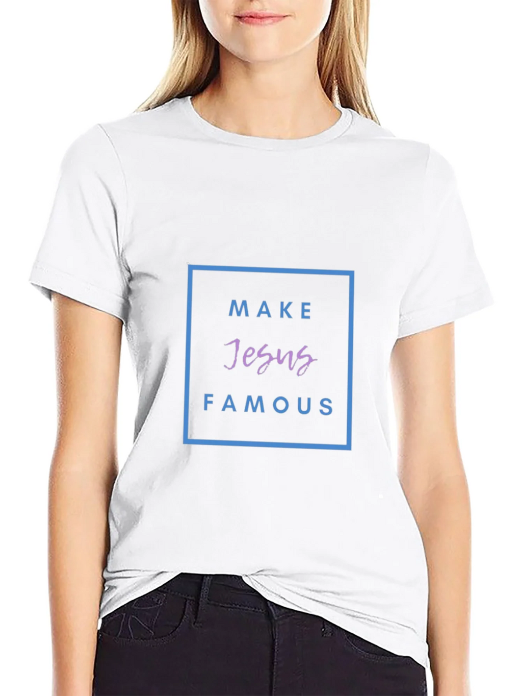 Make Jesus Famous Black T-Shirt product image 11