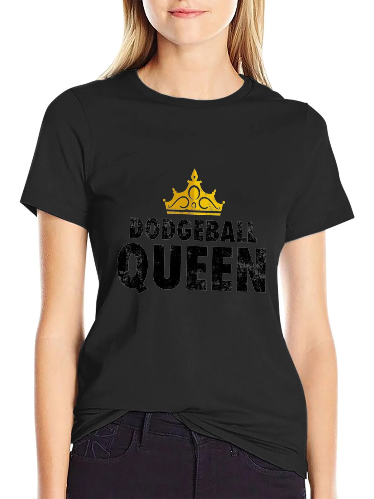 Dodgeball Queen Black Graphic T-Shirt product image 5