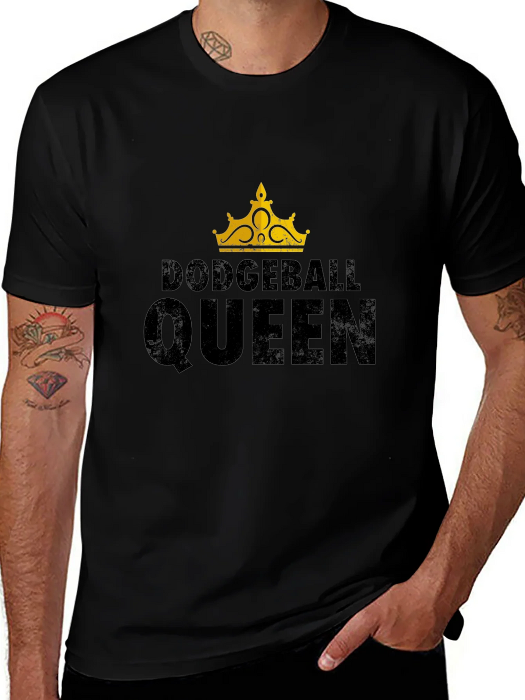 Dodgeball Queen Black Graphic T-Shirt product image 1