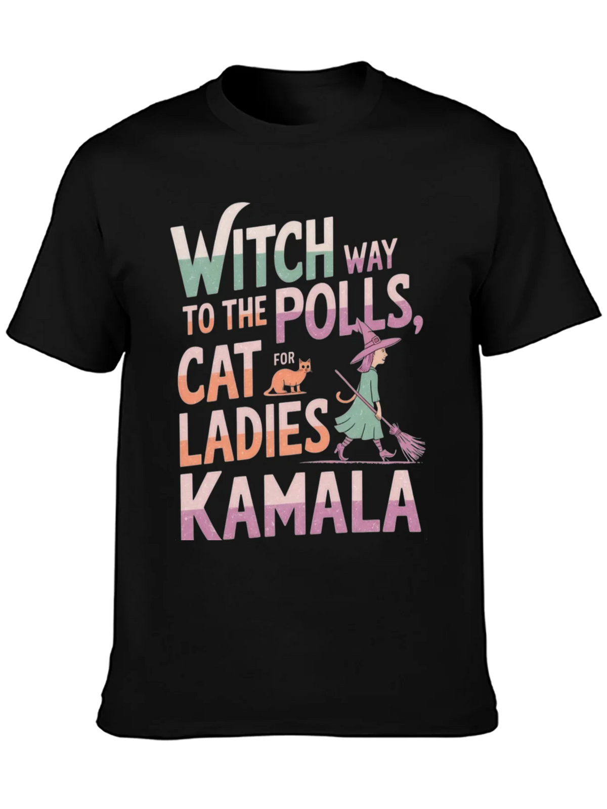 Witch Way to the Polls Kamala Ladies Cat T-Shirt product image 6