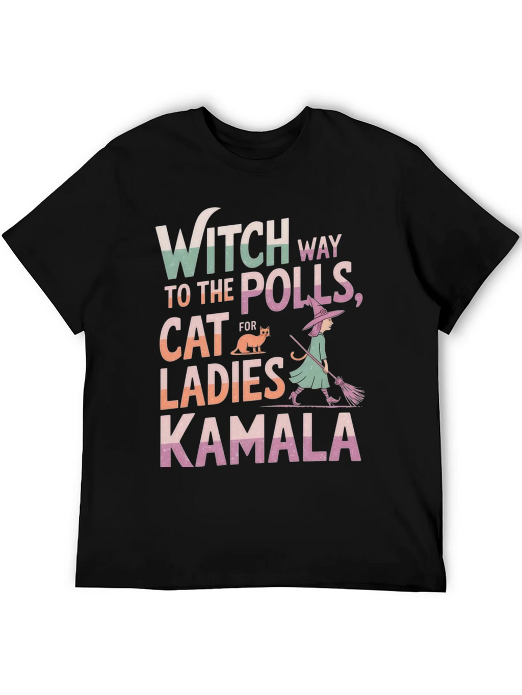Witch Way to the Polls Kamala Ladies Cat T-Shirt product image 8