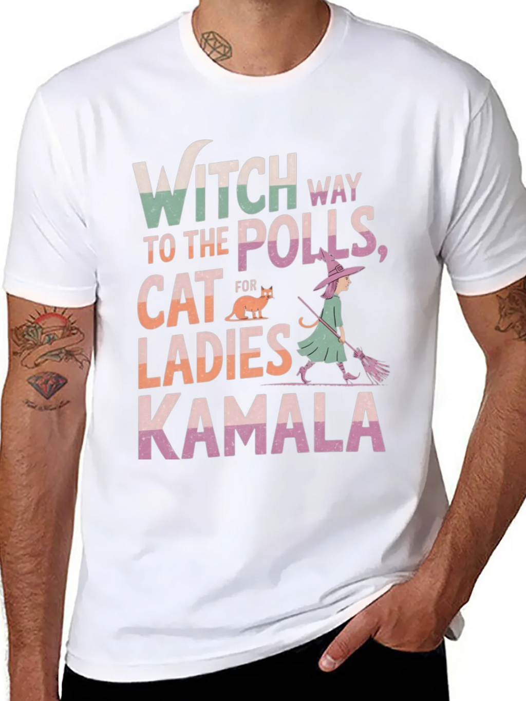 Witch Way to the Polls Kamala Ladies Cat T-Shirt product image 10
