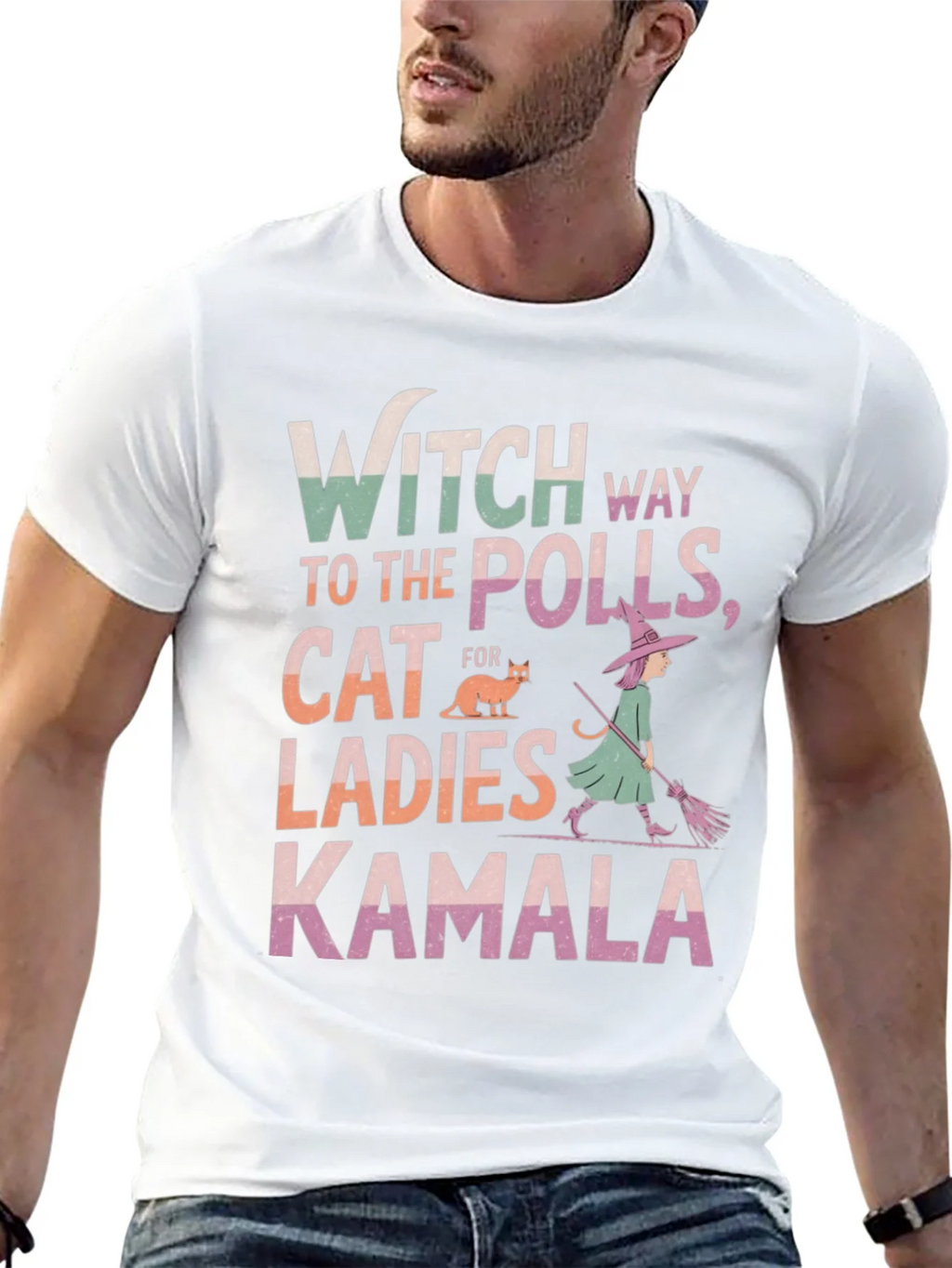 Witch Way to the Polls Kamala Ladies Cat T-Shirt product image 4