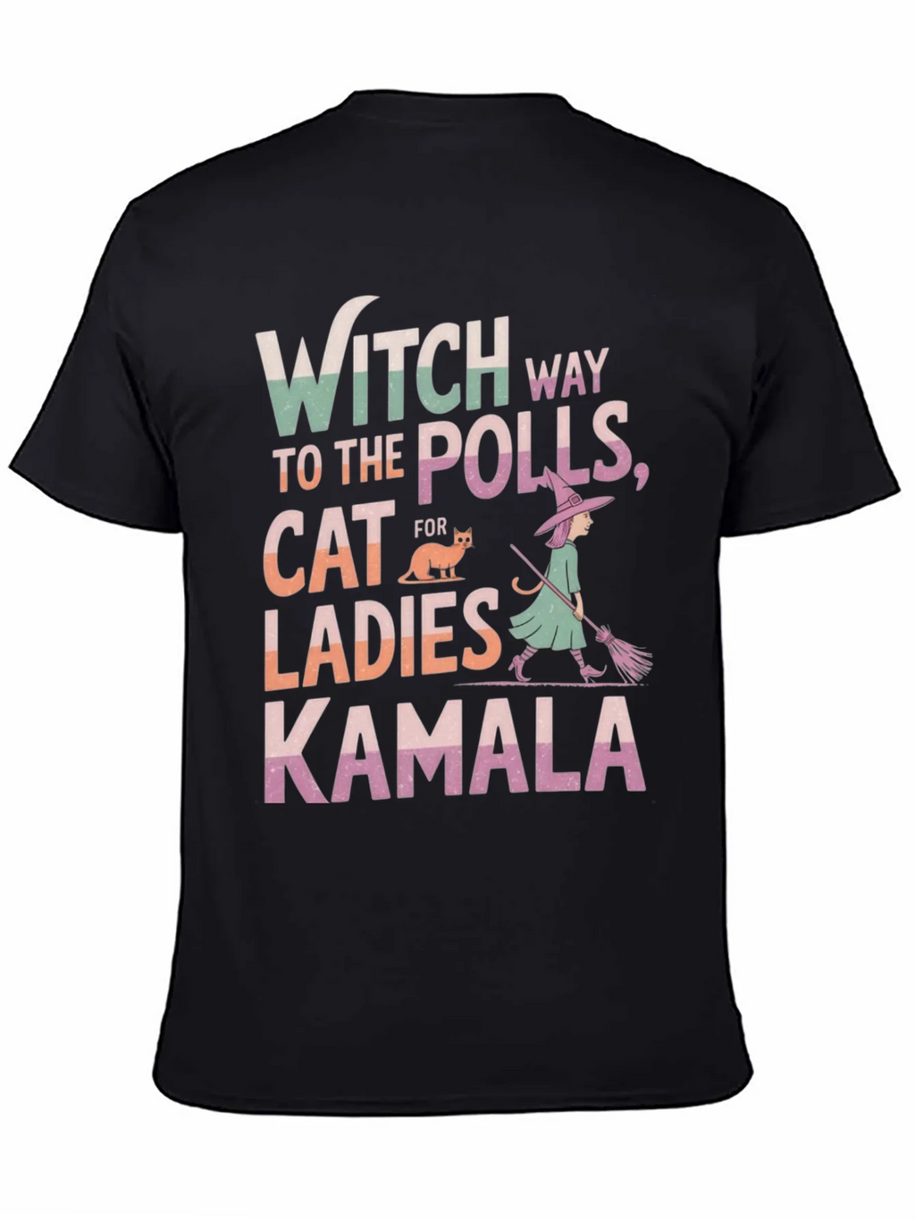 Witch Way to the Polls Kamala Ladies Cat T-Shirt product image 7
