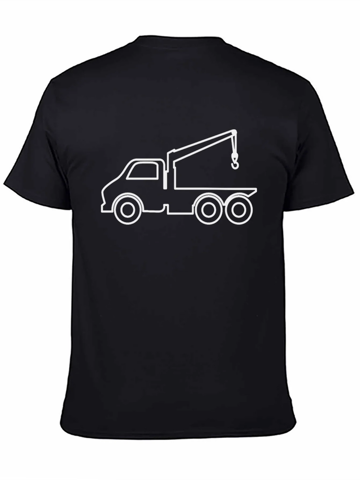 Crane Truck Graphic Tee - Black Cotton Blend Shirt product image 7