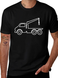 Crane Truck Graphic Tee - Black Cotton Blend Shirt product image 1