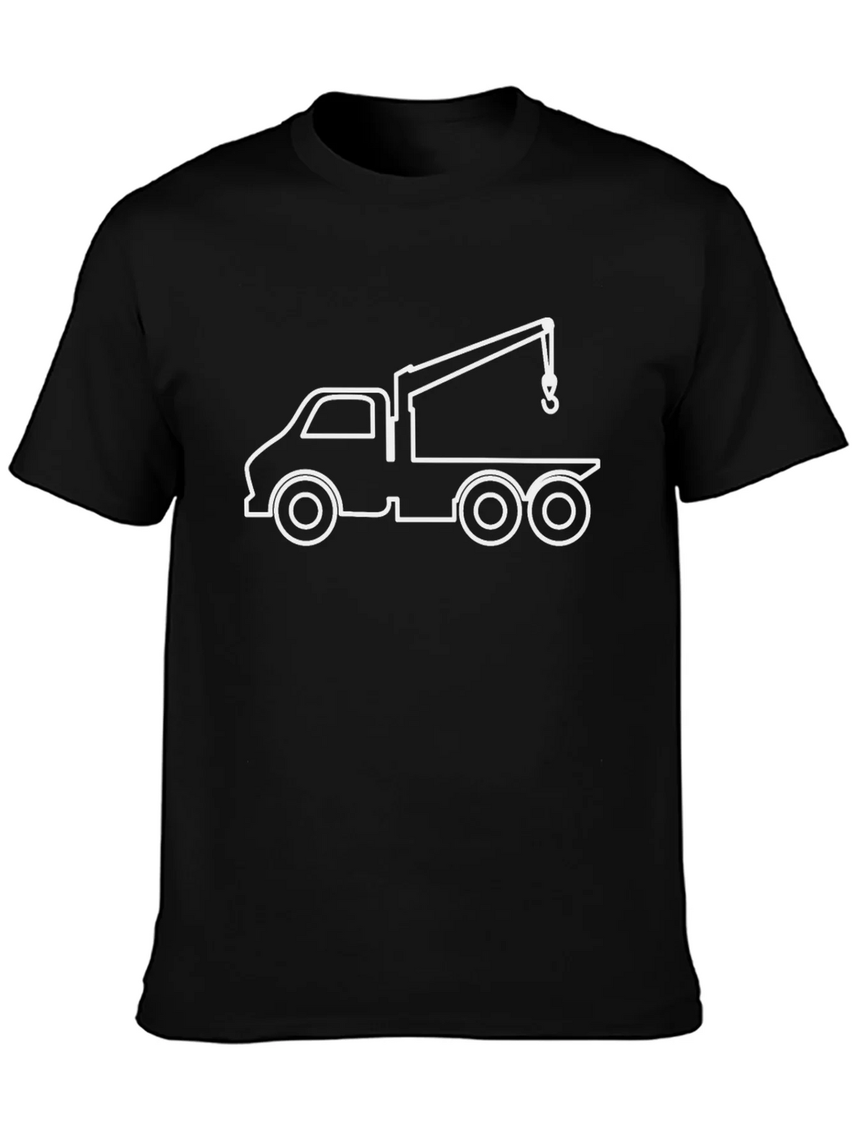 Crane Truck Graphic Tee - Black Cotton Blend Shirt product image 6