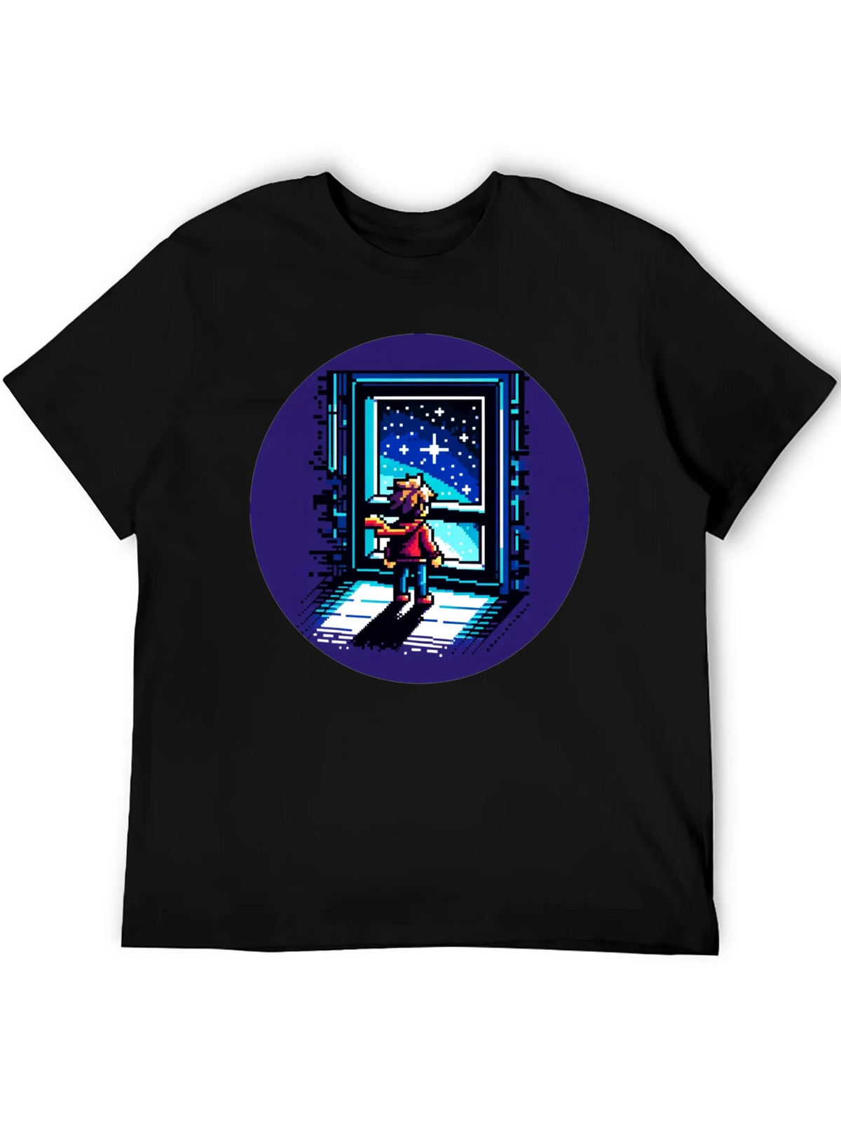 Pixel Art Stargazer T-Shirt - Unisex Black Tee product image 8