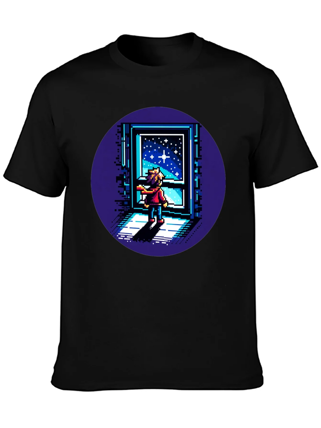 Pixel Art Stargazer T-Shirt - Unisex Black Tee product image 6