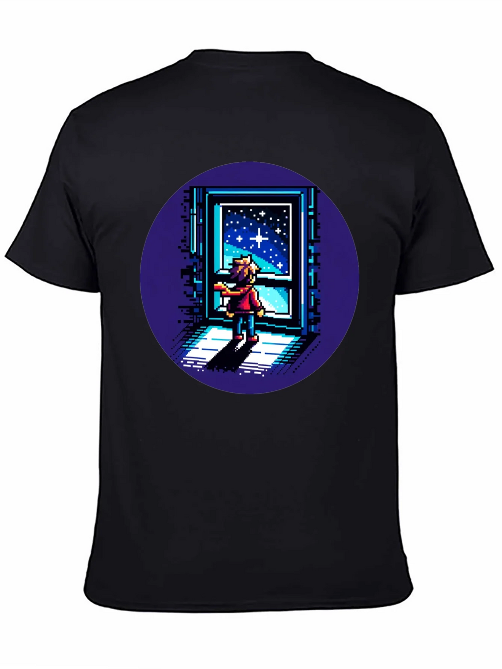 Pixel Art Stargazer T-Shirt - Unisex Black Tee product image 7