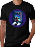 Pixel Art Stargazer T-Shirt - Unisex Black Tee product image 1