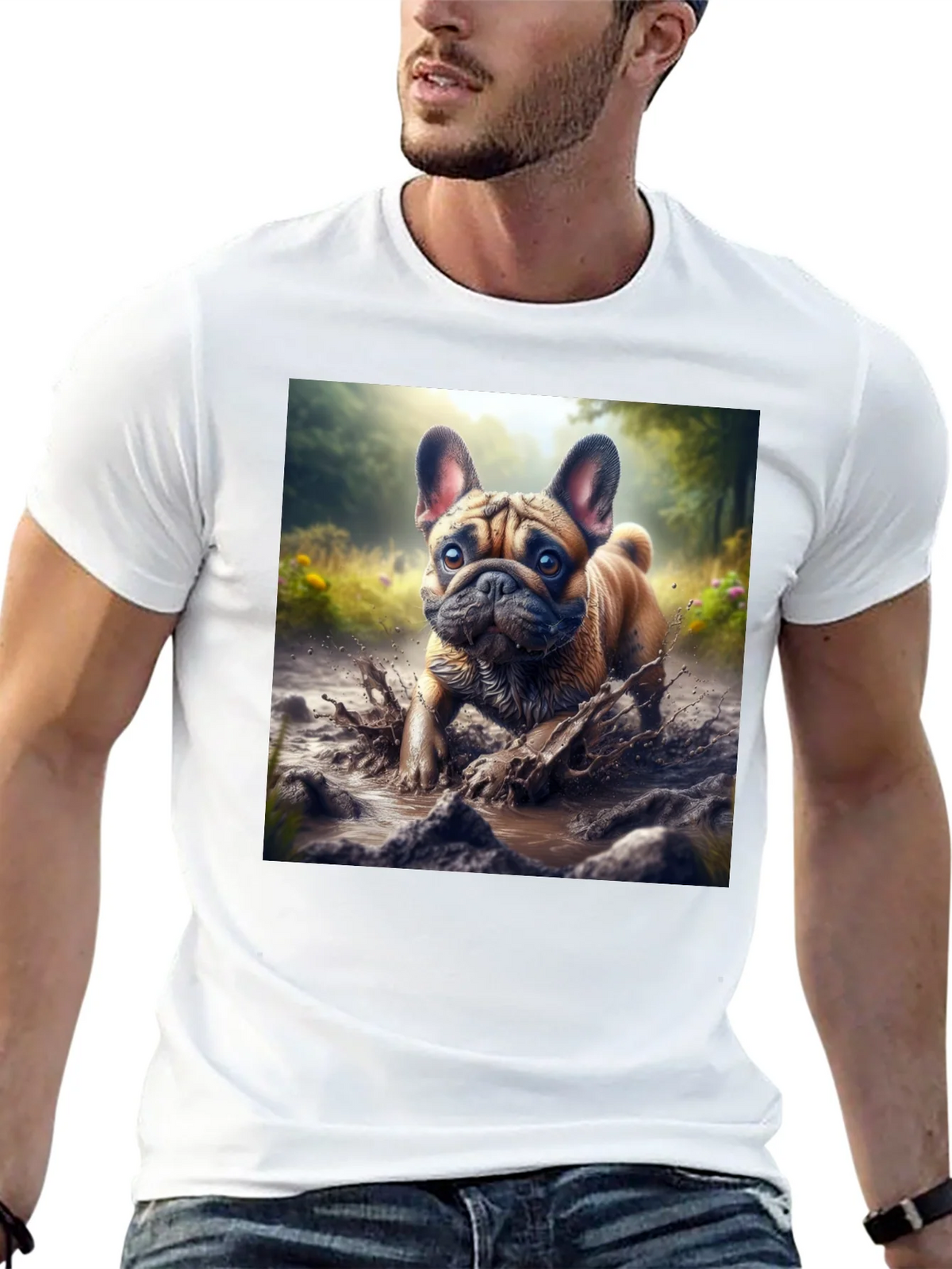 Bulldog Muddy Paws Graphic Tee - Black Cotton product image 4