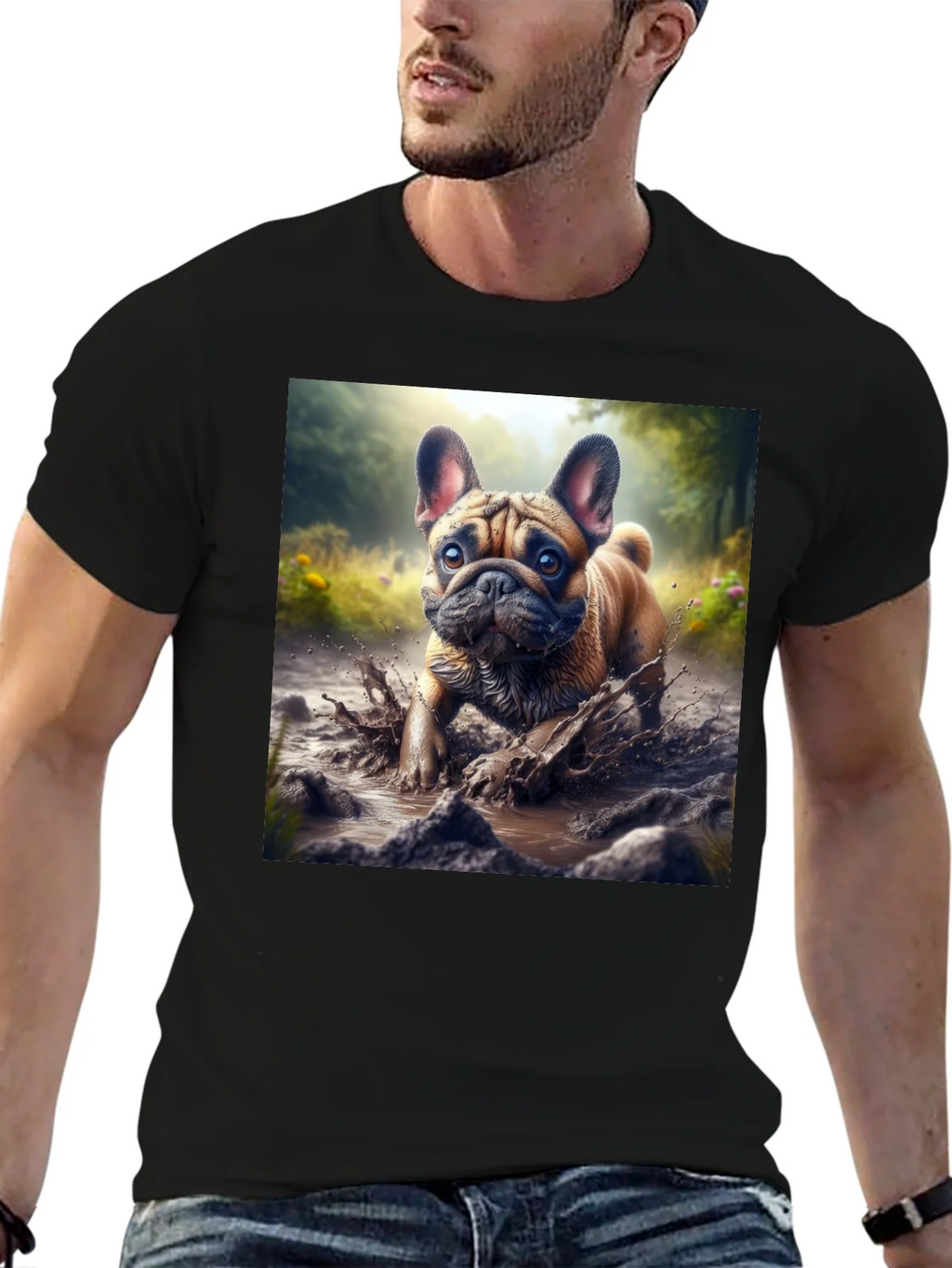 Bulldog Muddy Paws Graphic Tee - Black Cotton product image 9