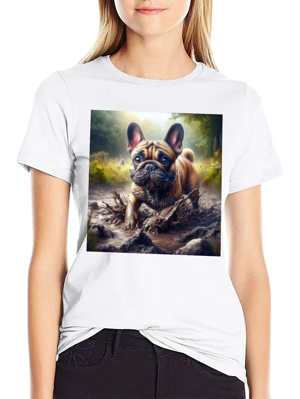Bulldog Muddy Paws Graphic Tee - Black Cotton product image 11