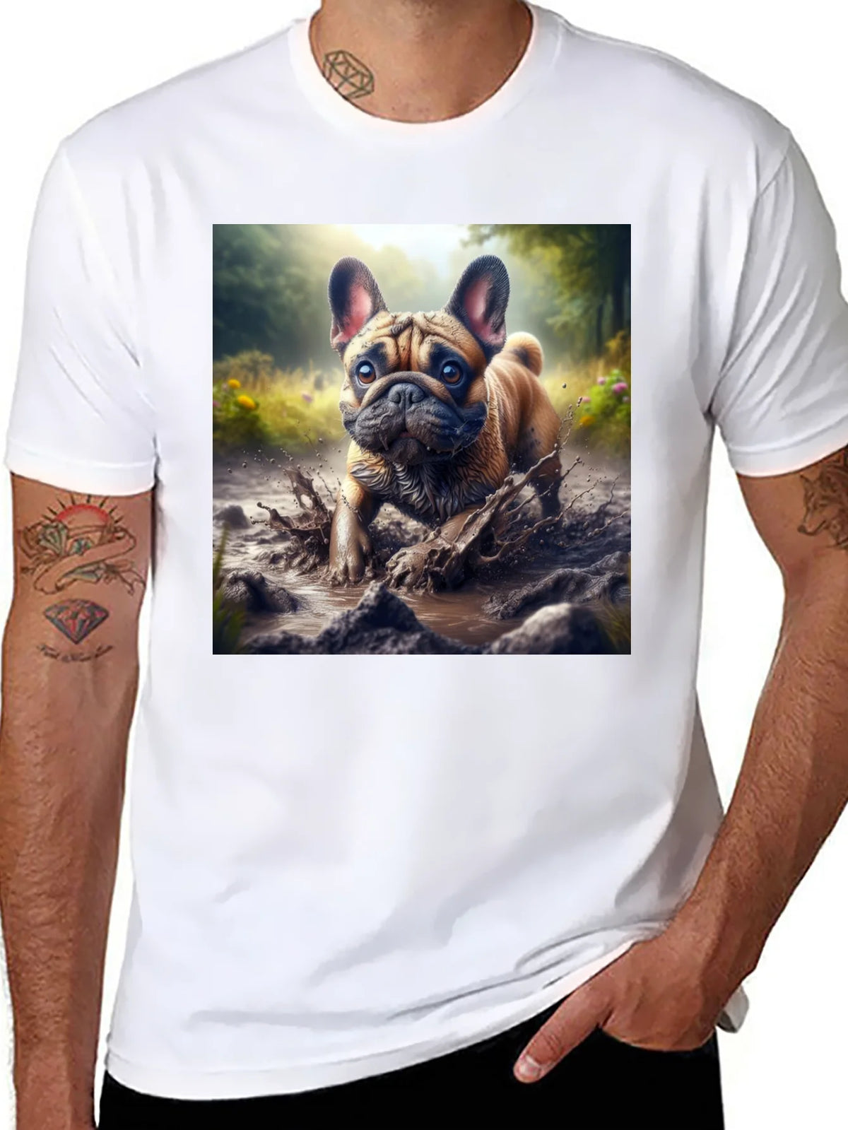 Bulldog Muddy Paws Graphic Tee - Black Cotton product image 10