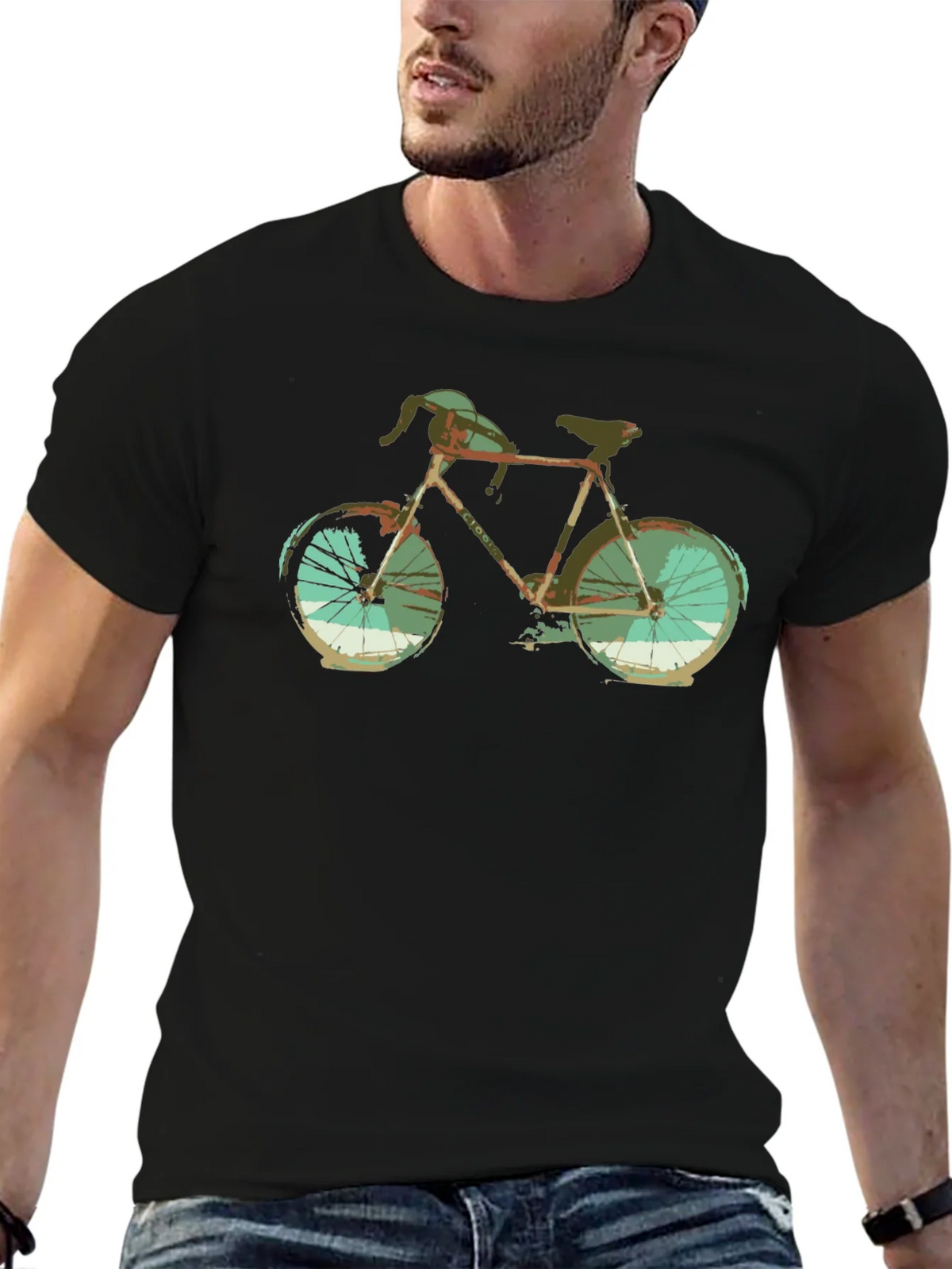Vintage Bicycle Graphic Tee - Retro Style Black T-Shirt product image 9