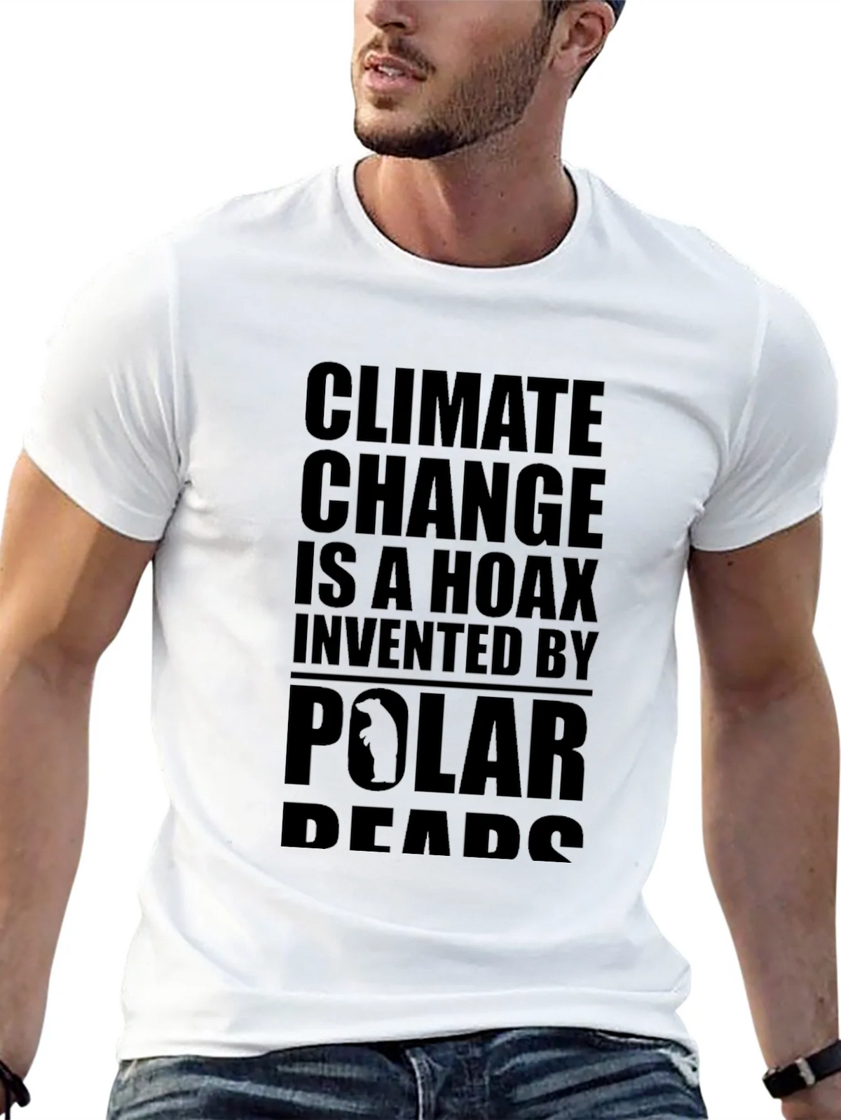 Climate Change Hoax Graphic Tee - Black Cotton T-Shirt product image 4