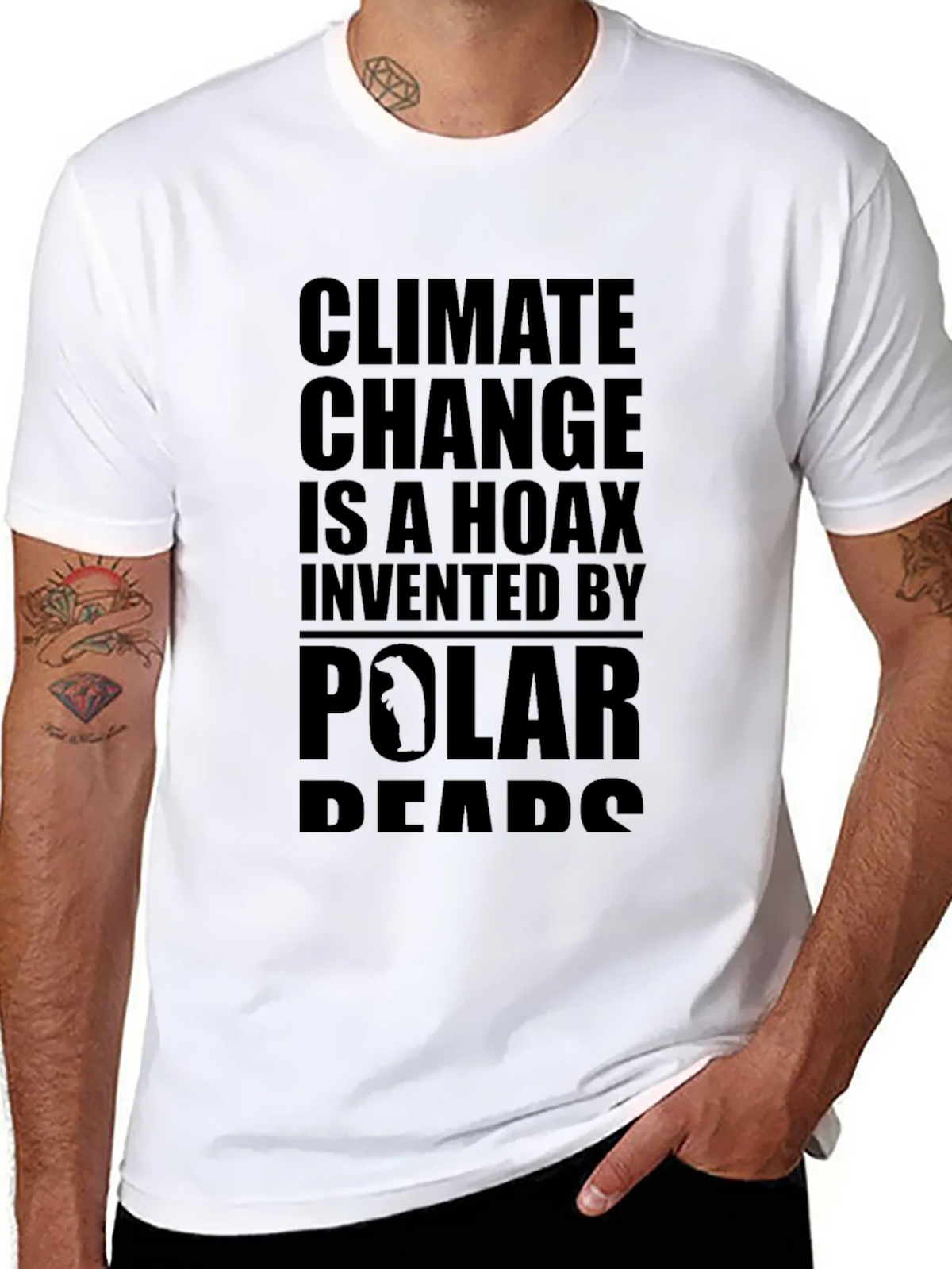 Climate Change Hoax Graphic Tee - Black Cotton T-Shirt product image 10