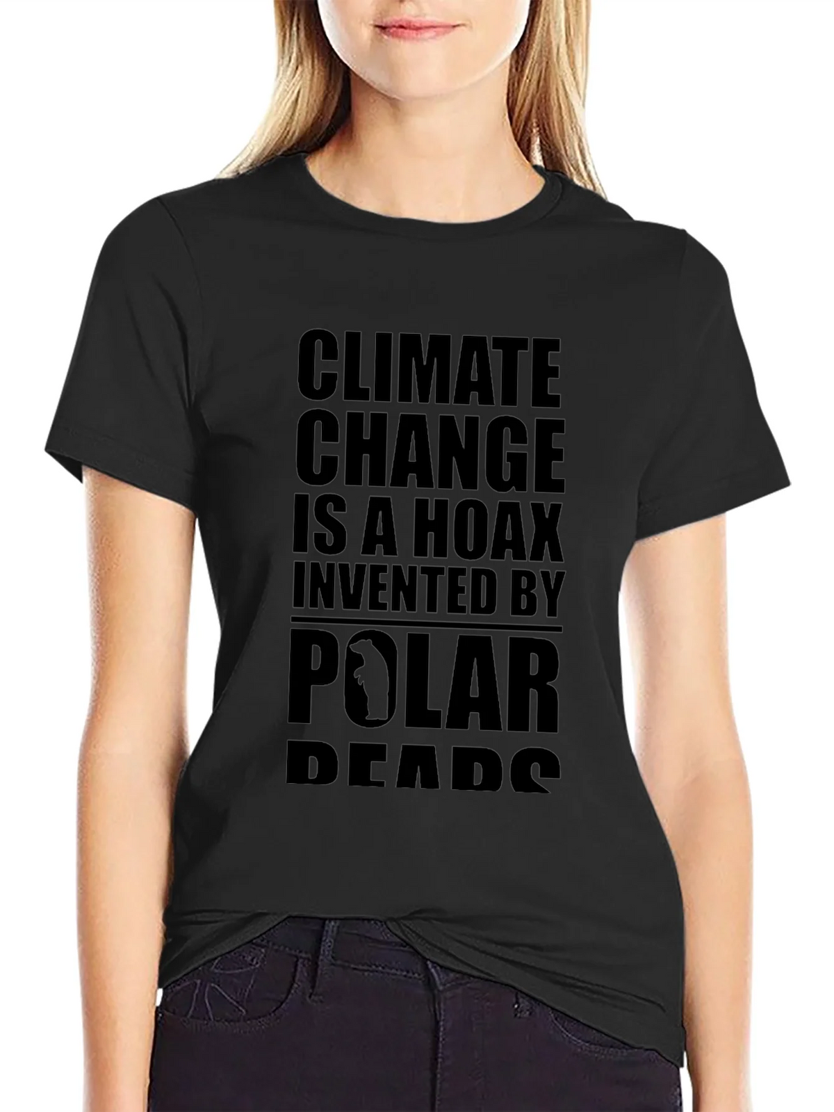 Climate Change Hoax Graphic Tee - Black Cotton T-Shirt product image 5