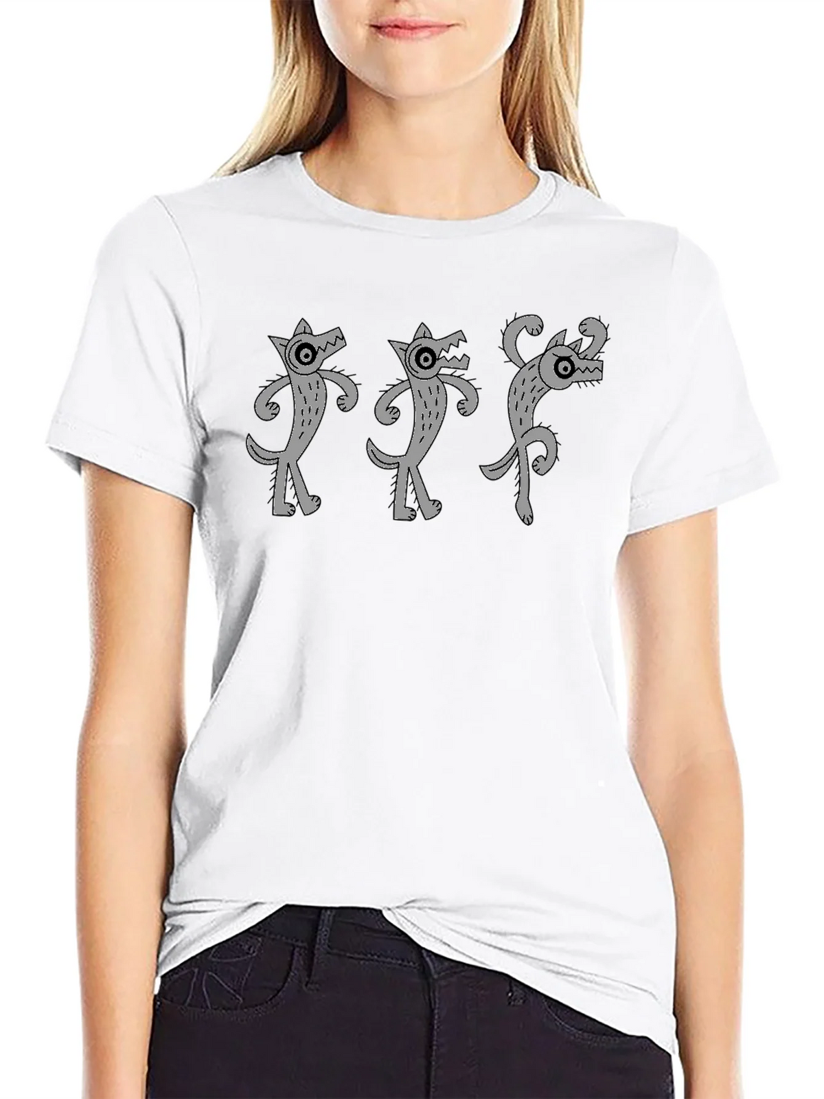 Dancing Wolves Black T-Shirt product image 11