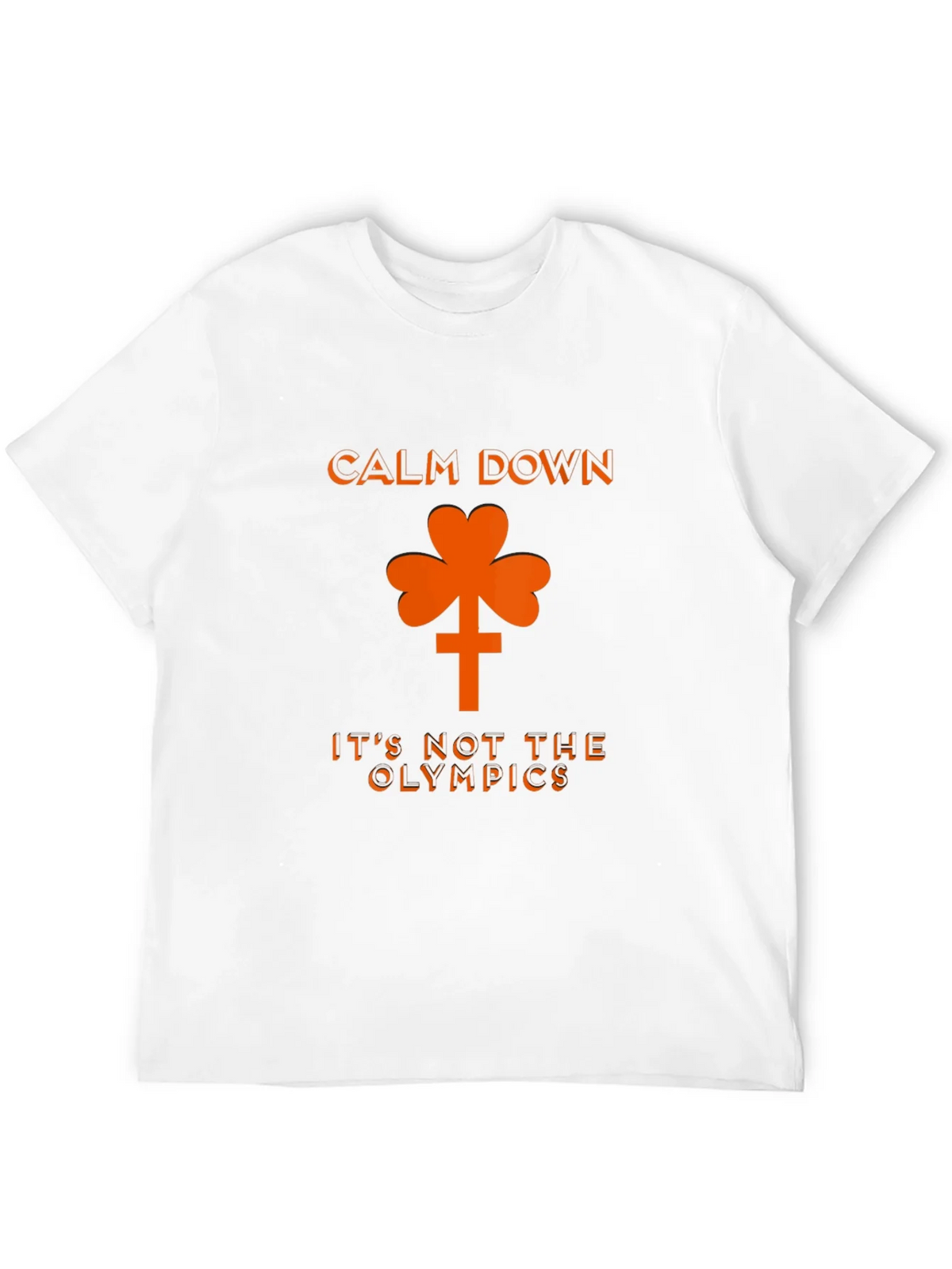 Calm Down Shamrock Novelty Graphic T-Shirt product image 3