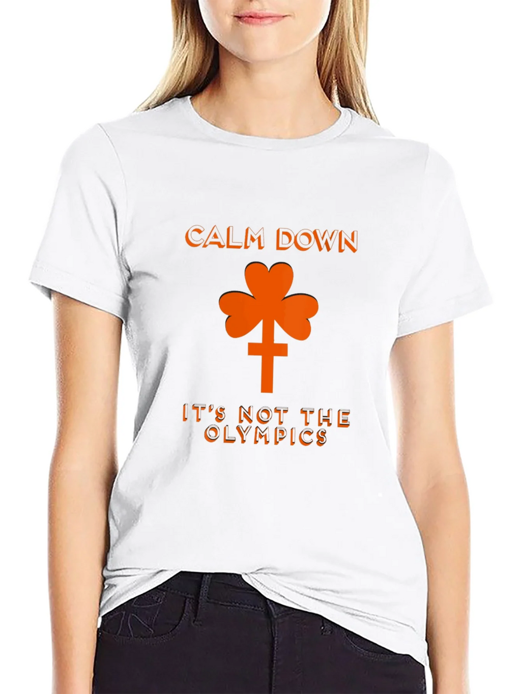 Calm Down Shamrock Novelty Graphic T-Shirt product image 11