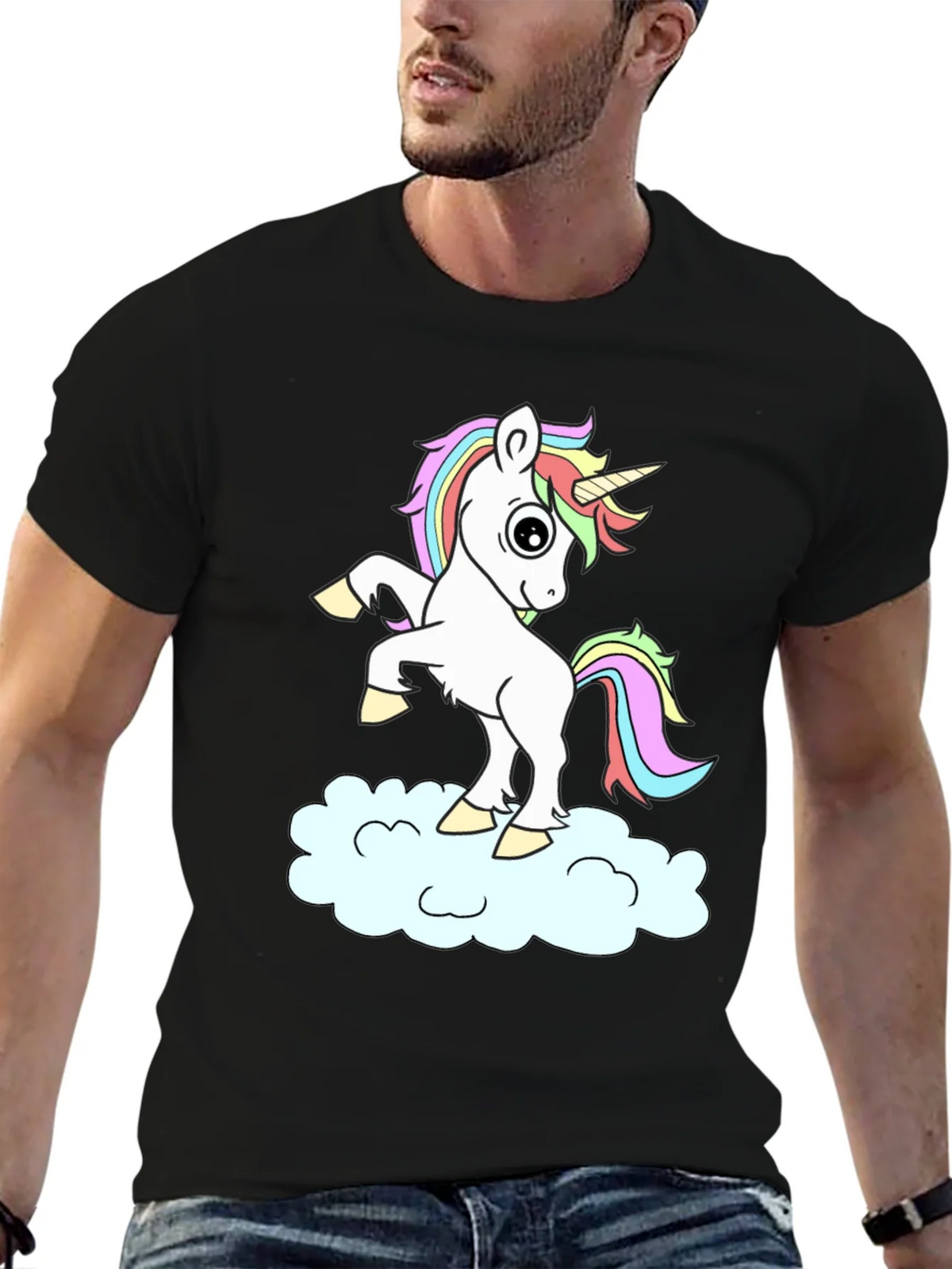Unicorn Cloud Black T-Shirt product image 9