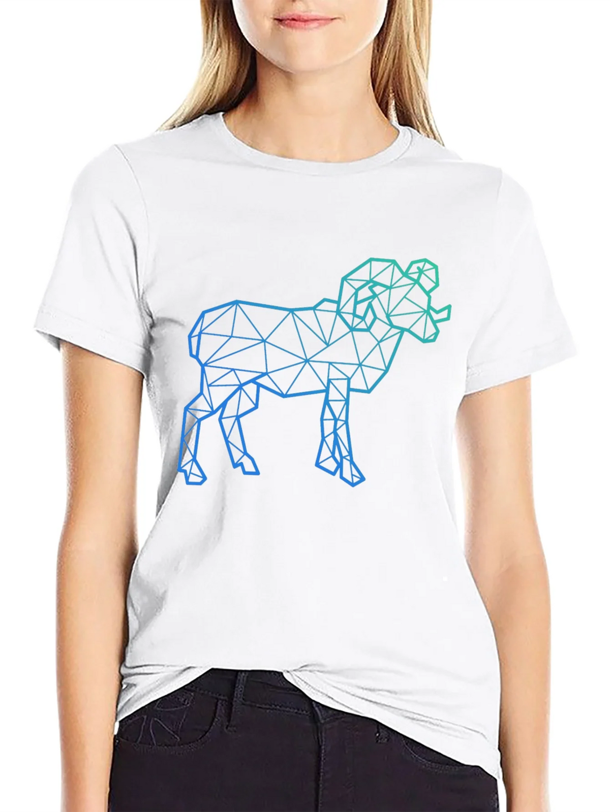 Geometric Ram Graphic Tee - Black product image 11