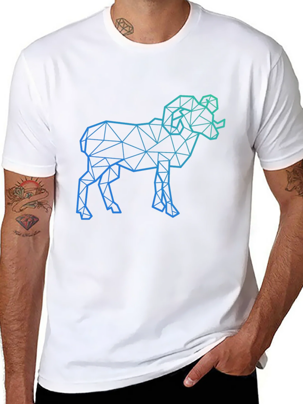 Geometric Ram Graphic Tee - Black product image 10